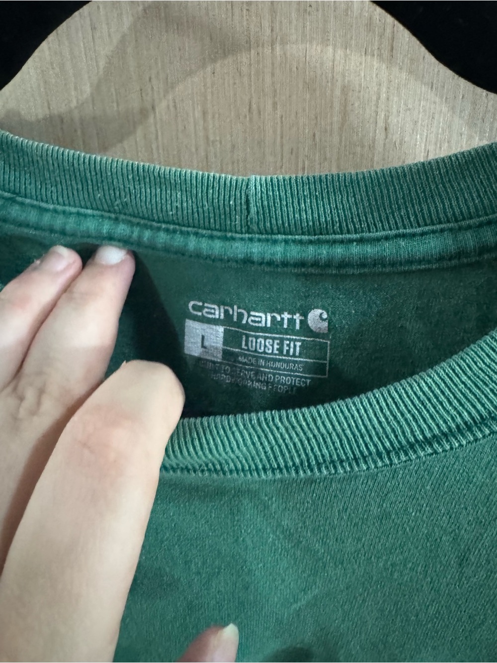 Carhartt Loose Fit Green Pocket Short-Sleeve Work T-Shirt Size Large - Picture 2 of 4